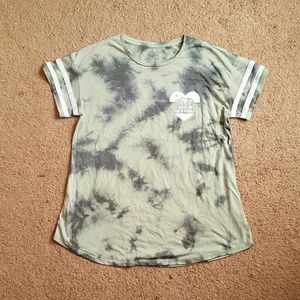 Rue21 Olive Tie-Dye 'Cali' Short Sleeve Shirt